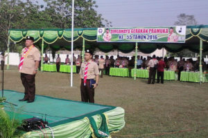 Upacara Peringatan HUT Pramuka Ke-55 Di Kecamatan Wungu  Kabupaten Madiun. 4